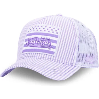 Gorra trucker violeta y blanca FLAG LL de Von Dutch