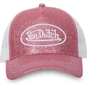 rosa-weisse-trucker-kappe-glitter-p-von-von-dutch