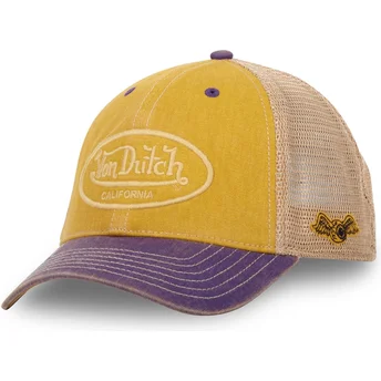 Cappellino trucker giallo e viola MAC4 di Von Dutch