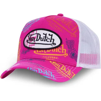 Czapka trucker różowo-biała LE FUS Von Dutch