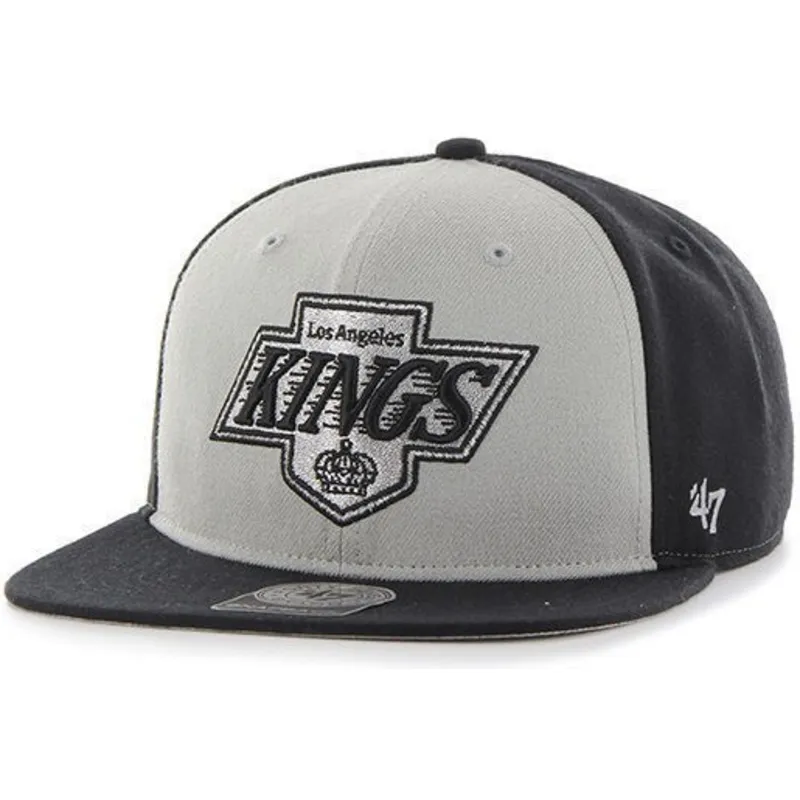 cap-plata-gray-snapback-de-los-angeles-kings-nhl-de-47-brand