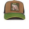 goorin-bros-trucker-cap-braun-schwarz-und-froschgrun-battle-rash-zits-und-pimple-insert-coin-vol2-the-farm