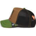 goorin-bros-trucker-kappe-in-braun-schwarz-und-froschgrun-battle-rash-zits-and-pimple-insert-coin-vol2-the-farm