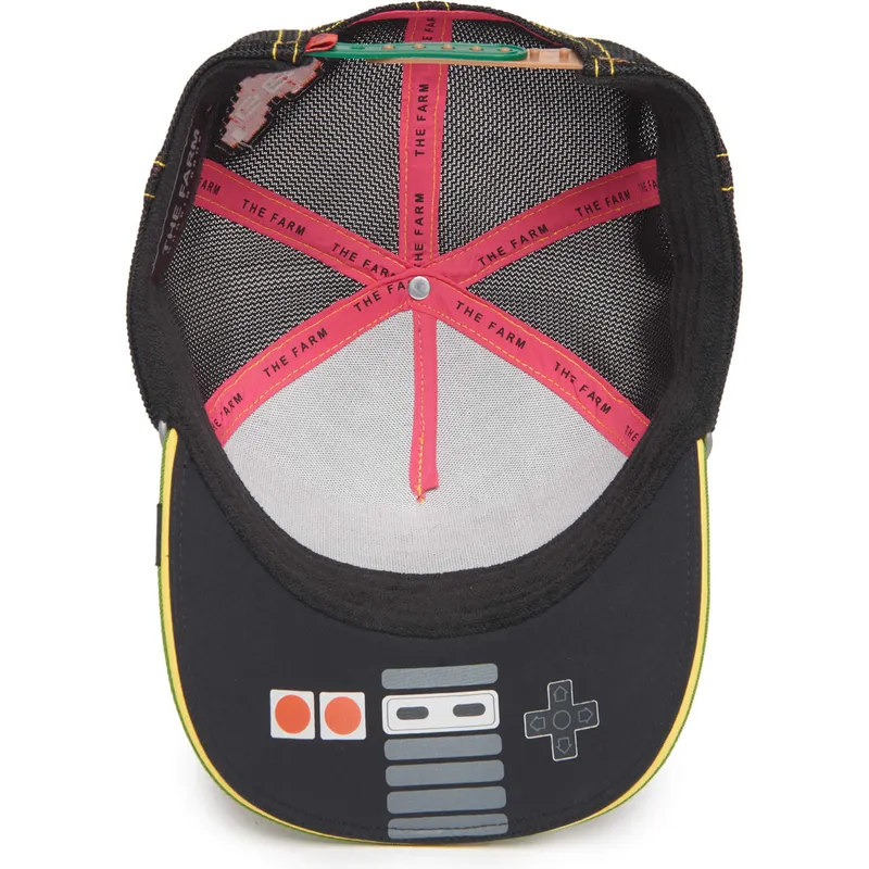 gorra-da-camionista-marrone-nera-e-verde-rana-battle-rash-zits-e-pimple-insert-coin-vol2-the-farm-di-goorin-bros