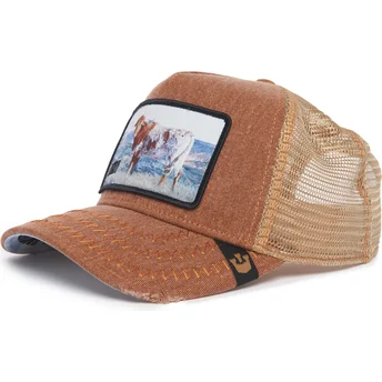 Cappellino trucker marrone bue Horny Model No. H02NY Rodeo The Farm di Goorin Bros.