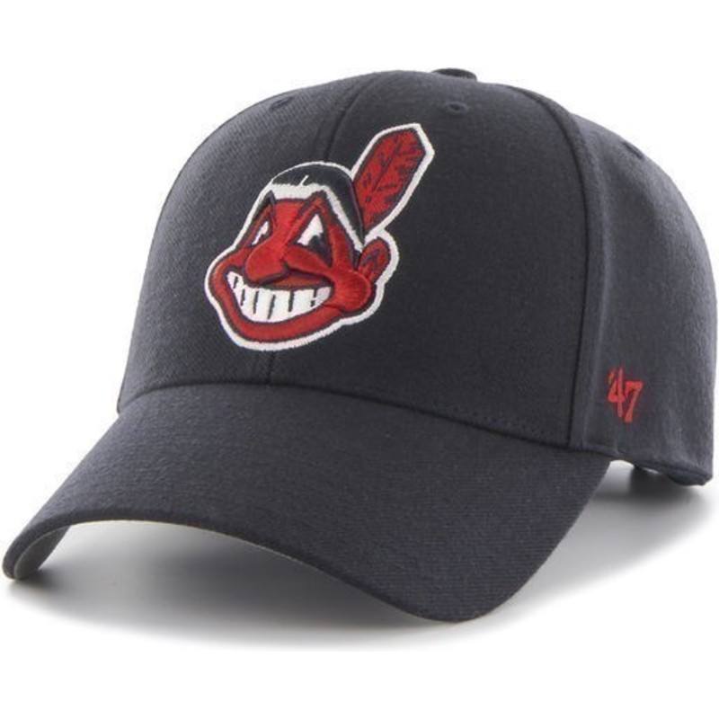47-brand-curved-brim-cleveland-indians-mlb-navy-blue-cap