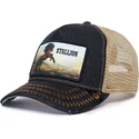 trucker-cap-schwarz-und-beige-pferd-stallion-model-no-5741110n-rodeo-the-farm-von-goorin-bros