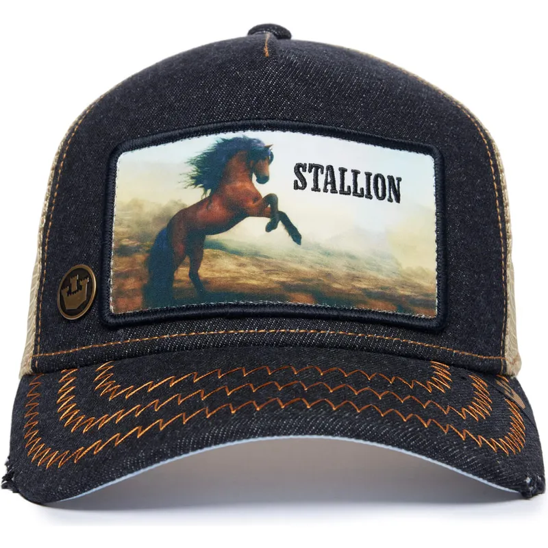 schwarze-und-beige-trucker-mutze-pferd-stallion-modell-nr-5741110n-rodeo-the-farm-von-goorin-bros