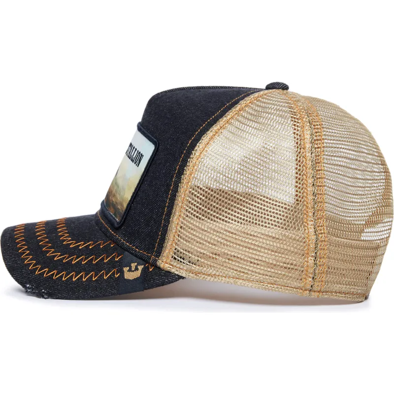 cappellino-trucker-nero-e-beige-cavallo-stallion-modello-n-5741110n-rodeo-the-farm-di-goorin-bros