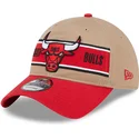 cappellino-curvo-marrone-e-rosso-regolabile-9twenty-draft-2024-di-chicago-bulls-nba-di-new-era
