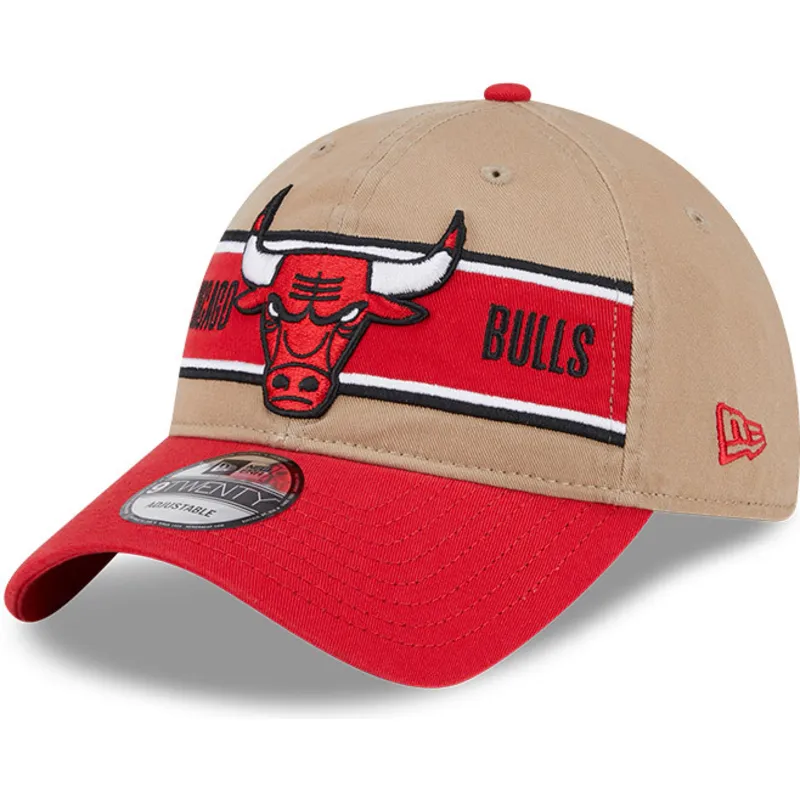brazowo-czerwona-regulowana-czapka-z-zakrzywionym-daszkiem-9twenty-draft-2024-chicago-bulls-nba-new-era