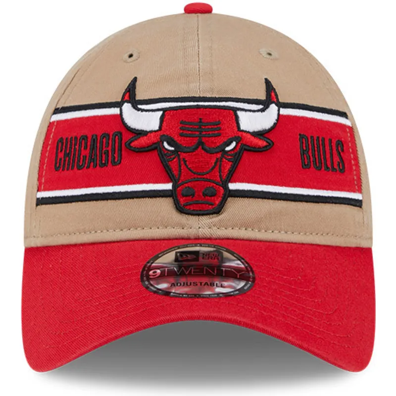 cappellino-curvo-marrone-e-rosso-regolabile-9twenty-draft-2024-di-chicago-bulls-nba-di-new-era