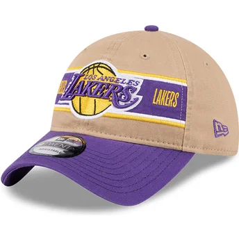 Șepci curbată maro bandă reglabilă 9TWENTY Draft 2024 de Los Angeles Lakers NBA de New Era