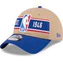 cappellino-curvo-marrone-e-blu-regolabile-9twenty-draft-2024-di-nba-di-new-era
