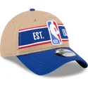 cappellino-curvo-marrone-e-blu-regolabile-9twenty-draft-2024-nba-di-new-era