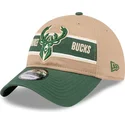brun-och-gron-bojd-keps-justerbar-9twenty-draft-2024-fran-milwaukee-bucks-nba-av-new-era