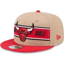 cappello-piatto-marrone-e-rosso-snapback-9fifty-draft-2024-di-chicago-bulls-nba-di-new-era