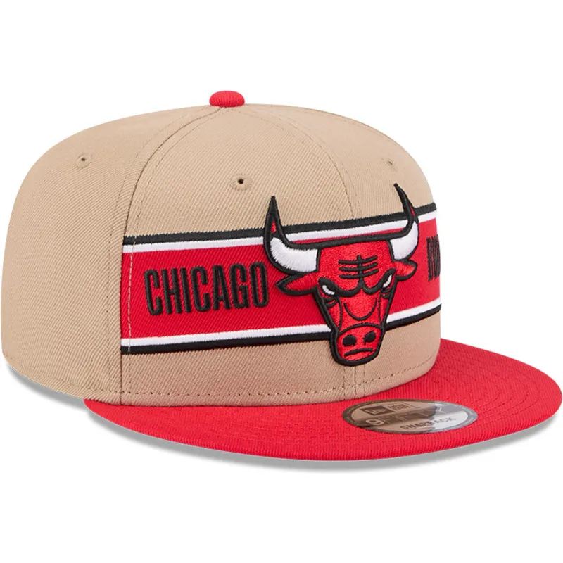 cappello-piatto-marrone-e-rosso-snapback-9fifty-draft-2024-di-chicago-bulls-nba-di-new-era
