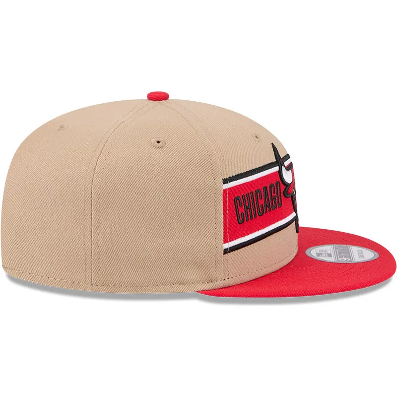 cappello-piatto-marrone-e-rosso-snapback-9fifty-draft-2024-di-chicago-bulls-nba-di-new-era