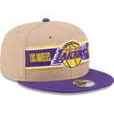 los-angeles-lakers-nba-9fifty-draft-2024-snapback-kappe-in-braun-und-violett-von-new-era