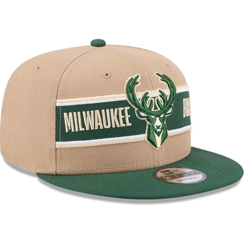 braune-und-grune-9fifty-draft-2024-snapback-kappe-der-milwaukee-bucks-nba-von-new-era