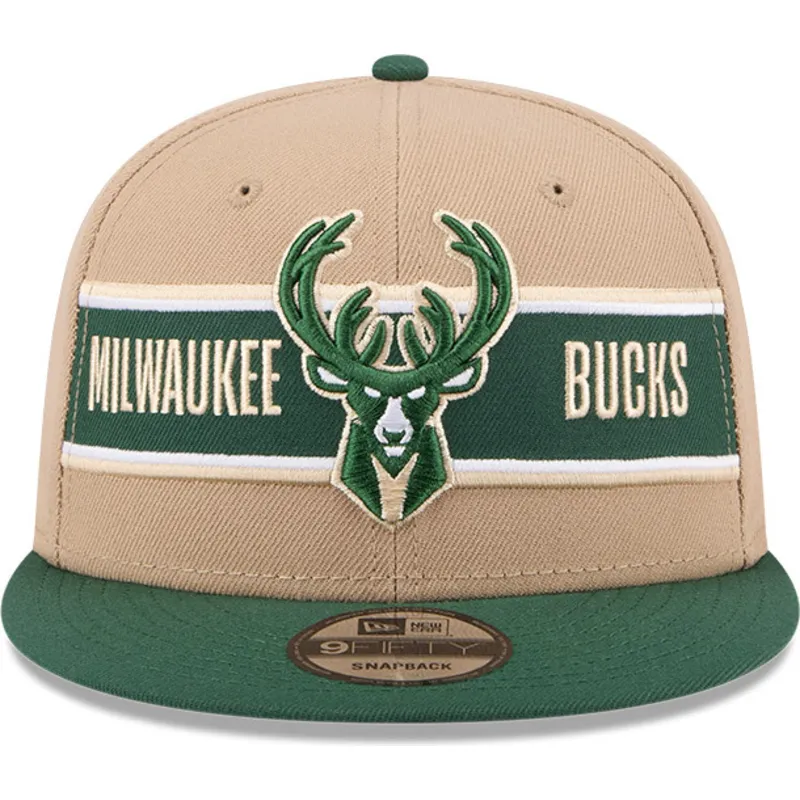braune-und-grune-9fifty-draft-2024-snapback-kappe-der-milwaukee-bucks-nba-von-new-era