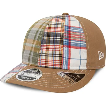 Braune gebogene verstellbare Kappe 9FIFTY Retro Crown Relaxed Heritage Fit von New Era x Original Madras Trading Company