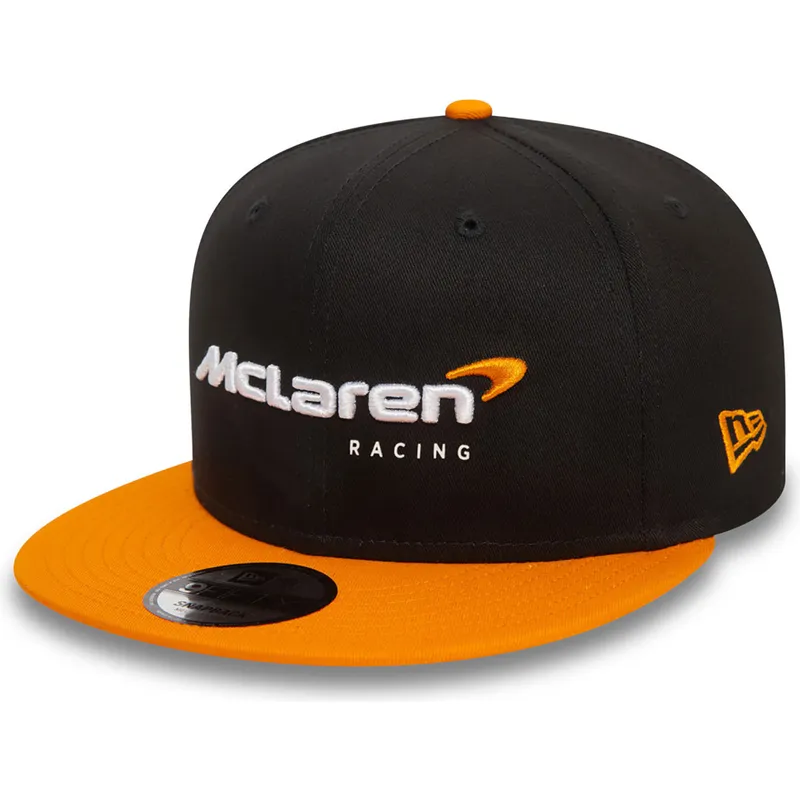 cappellino-snapback-nero-e-arancione-9fifty-essentials-di-mclaren-racing-formula-1-di-new-era