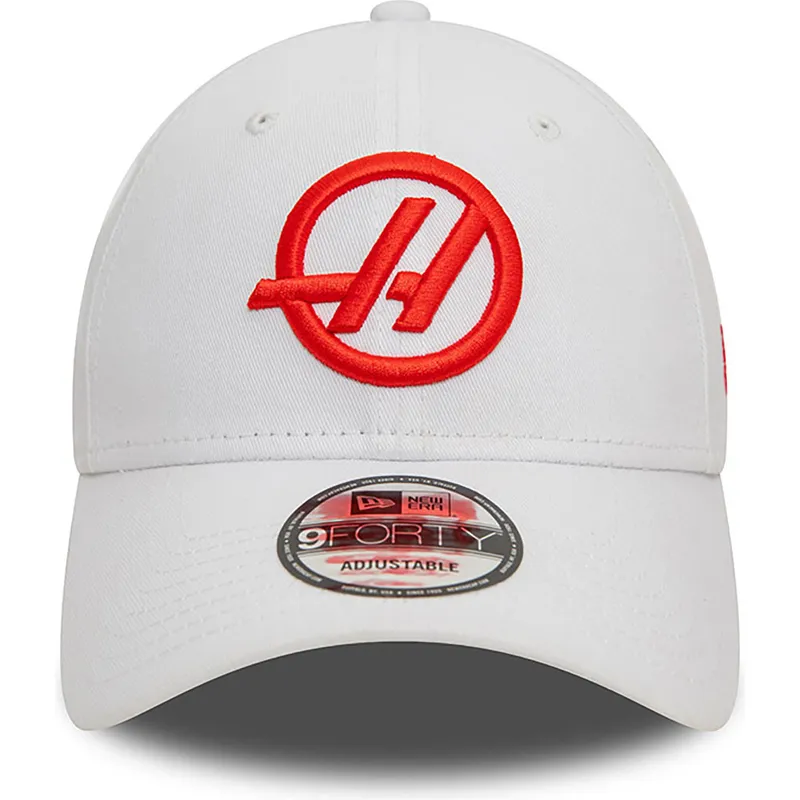 cappellino-bianco-curvo-snapback-9forty-del-team-haas-f1-formula-1-di-new-era