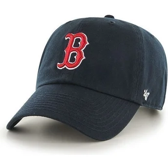 cappellino-curvo-blu-marino-dei-boston-red-sox-mlb-clean-up-di-47-brand