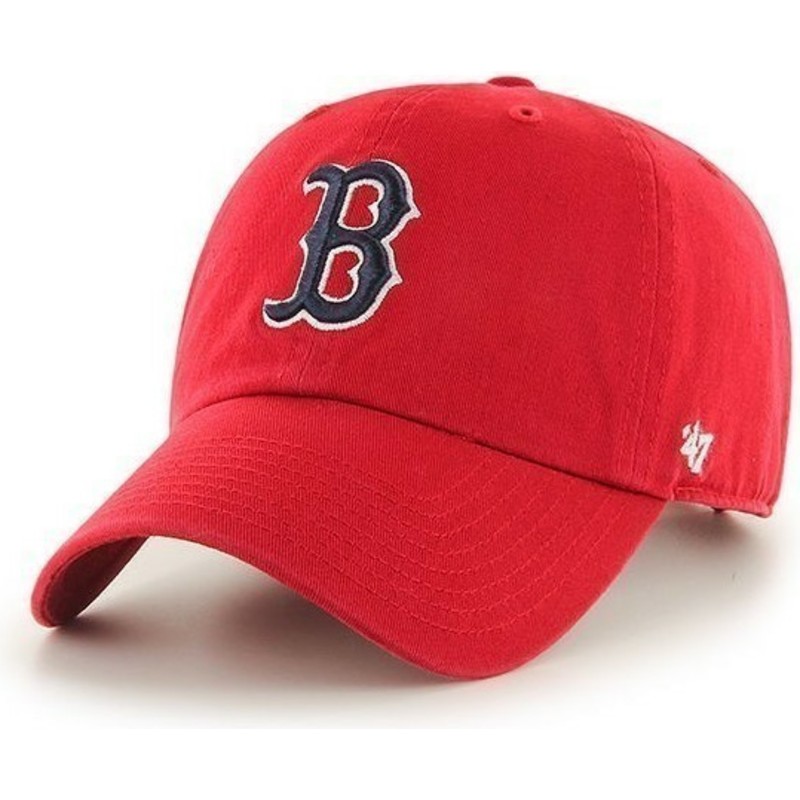 47-brand-curved-brim-boston-red-sox-mlb-clean-up-red-cap