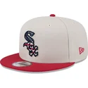 gorra-plana-beige-y-roja-snapback-9fifty-4th-of-july-de-chicago-white-sox-mlb-de-new-era