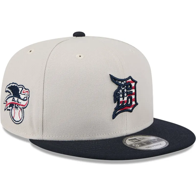 beige-und-dunkelblaue-snapback-kappe-9fifty-4th-of-july-der-detroit-tigers-mlb-von-new-era