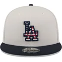 gorra-plana-beige-y-azul-marino-snapback-9fifty-4th-of-july-de-los-angeles-dodgers-mlb-de-new-era