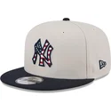 casquette-plate-beige-et-bleue-marine-snapback-9fifty-4th-of-july-new-york-yankees-mlb-new-era