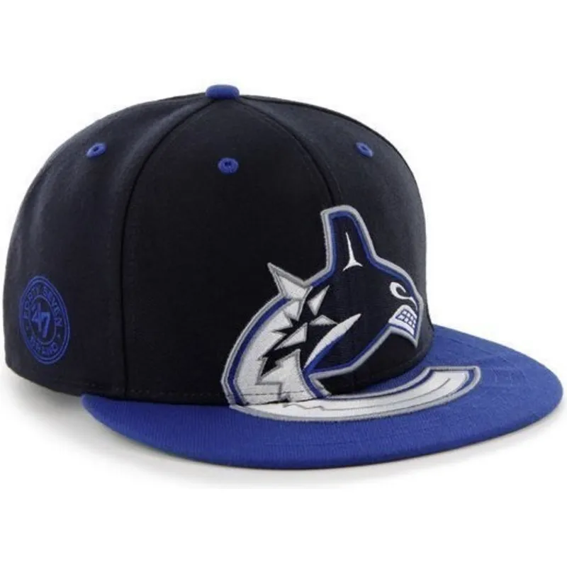 cap-plata-black-snapback-de-vancouver-canucks-nhl-de-47-brand
