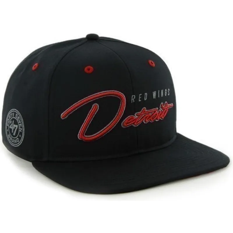 cap-plata-black-snapback-de-letras-de-detroit-red-wings-nhl-de-47-brand