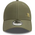 casquette-courbee-verte-ajustable-avec-logo-dore-9forty-flawless-new-york-yankees-mlb-new-era