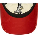 gorra-curva-beige-y-roja-ajustable-9twenty-washed-de-pato-lucas-looney-tunes-de-new-era