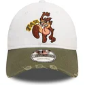 casquette-courbee-blanche-et-verte-ajustable-9twenty-washed-diable-tasmanie-looney-tunes-new-era