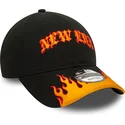 new-era-curved-brim-9twenty-race-flame-black-and-orange-adjustable-cap