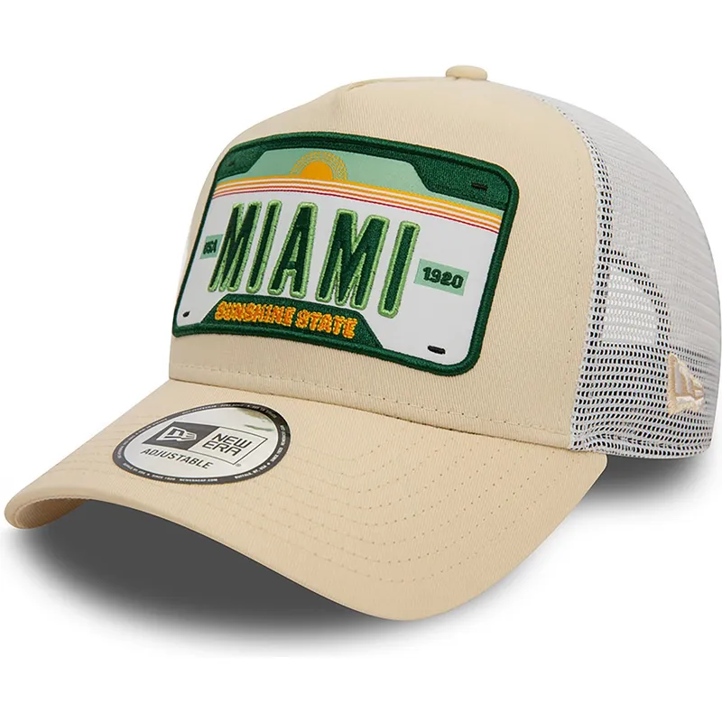epci-curbata-bej-snapback-a-frame-license-plate-de-miami-ciudades-y-playas-de-new-era