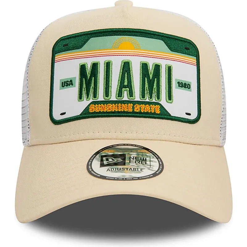 epci-curbata-bej-snapback-a-frame-license-plate-de-miami-ciudades-y-playas-de-new-era