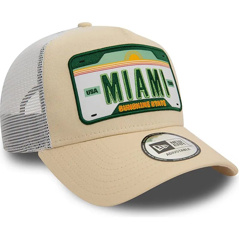 epci-curbata-bej-snapback-a-frame-license-plate-de-miami-ciudades-y-playas-de-new-era