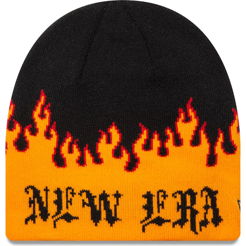 new-era-skull-knit-flame-mutze-in-schwarz-und-orange