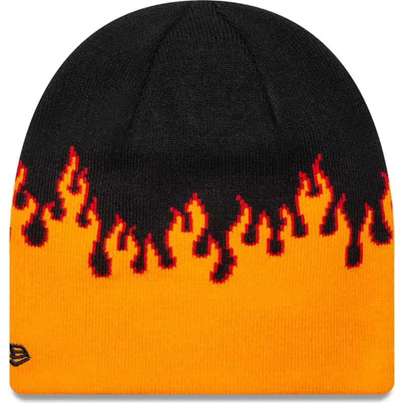 new-era-skull-knit-flame-mutze-in-schwarz-und-orange