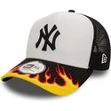 epci-curbata-alb-snapback-a-frame-flame-de-new-york-yankees-mlb-de-new-era