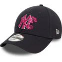 epci-curbata-bleumarin-reglabila-rosa-9forty-flower-icon-de-new-york-yankees-mlb-de-new-era