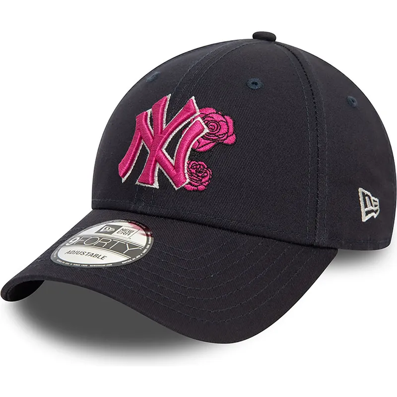 epci-curbata-bleumarin-reglabila-rosa-9forty-flower-icon-de-new-york-yankees-mlb-de-new-era