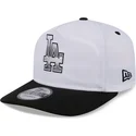 new-era-curved-brim-golfer-chrome-logo-los-angeles-dodgers-mlb-white-and-black-snapback-cap